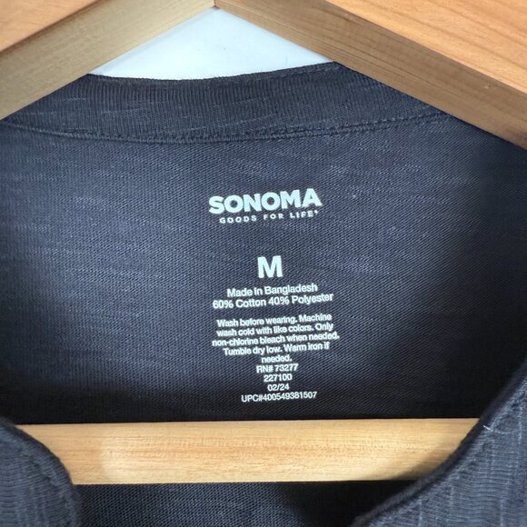 SONOMA brand, Ladies Size Medium, Black Casual, button up. Easy and comfortable! - Picture 4 of 6